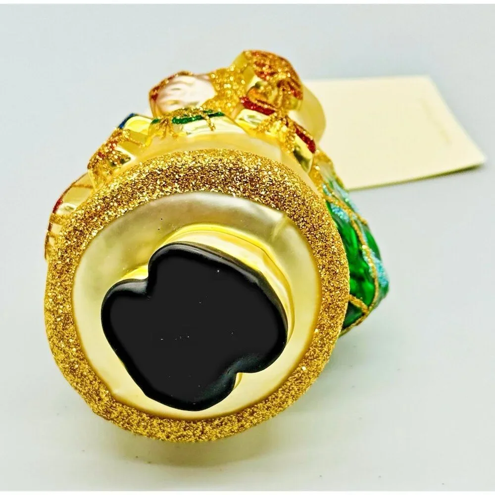Patricia Breen Portobello Road Santa Claus Gold Presents Christmas Tree Ornament